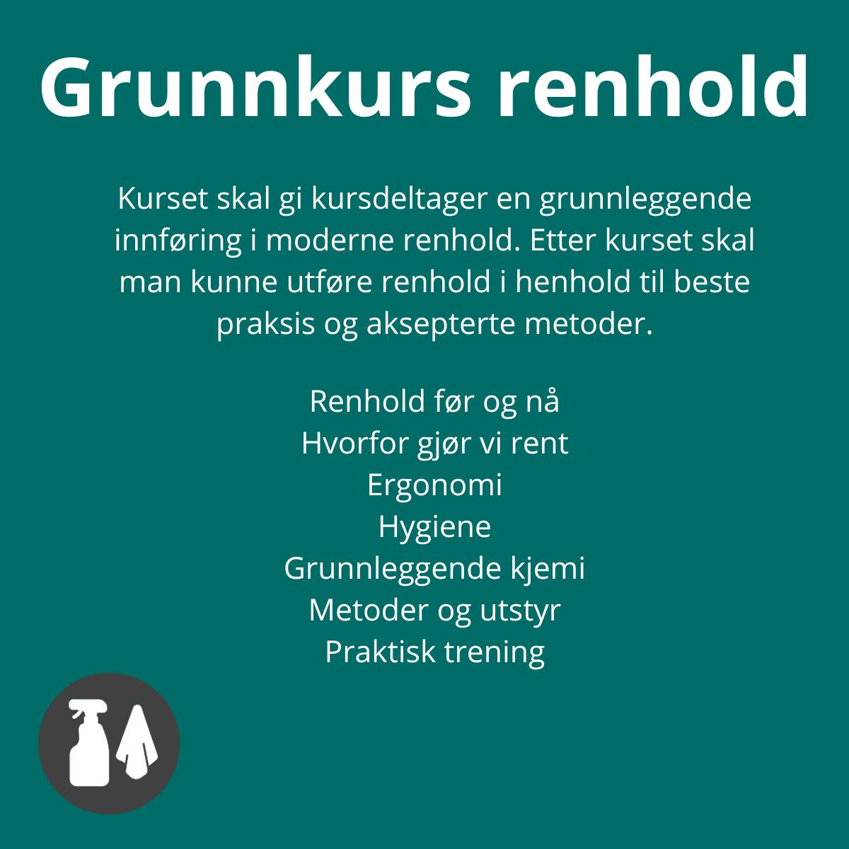 Grunnkurs renhold